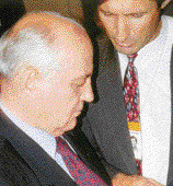 Photo of Peter Meisen and Mikhail Gorbachev