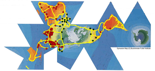 Dymaxion Map with Global Grid