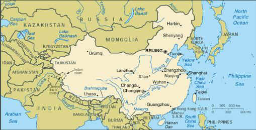 Map of China.  Having problems?  Call our National Energy Information Center at 202-586-8800 for assistance.
