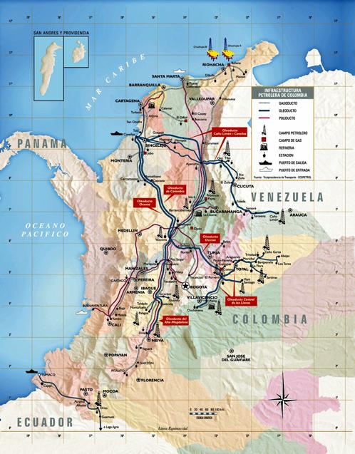 Colombia's Oil and Gas Pipelines (warning: 225K image size)