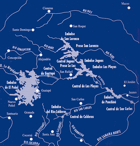 Hydroelectric Facilities in Antioquia Departamento