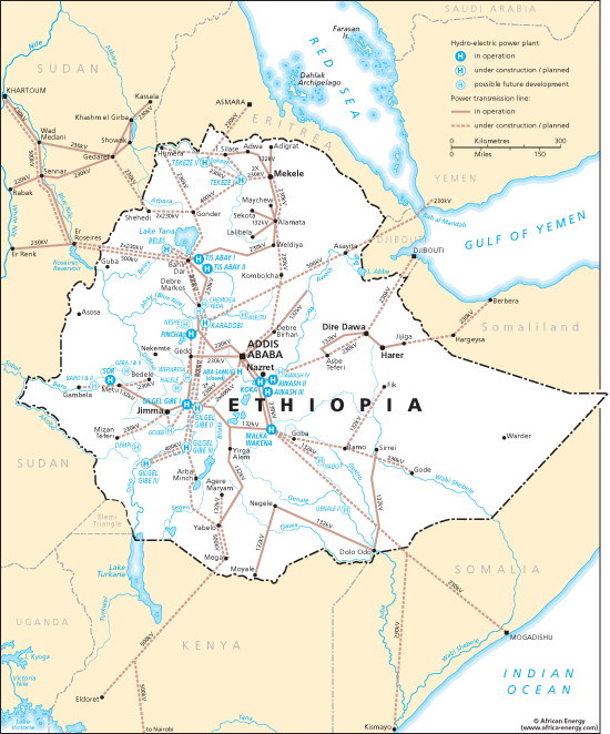 Ethiopia's Electricity Transmission Grid Thumbnail Map