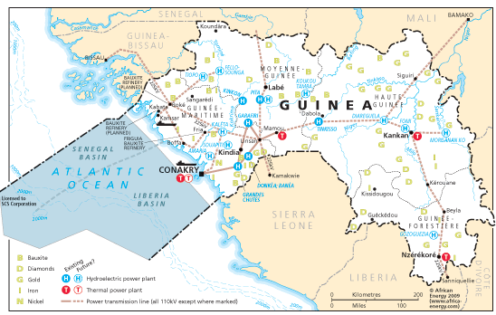 Guinea National Electricity Grid Map