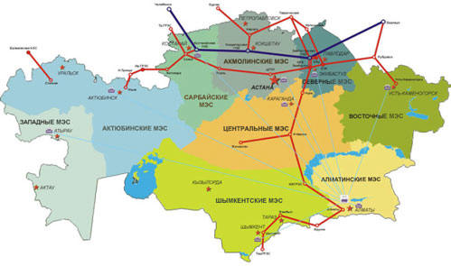 Kazakhstan's Electricity Transmission Grid Thumbnail Map