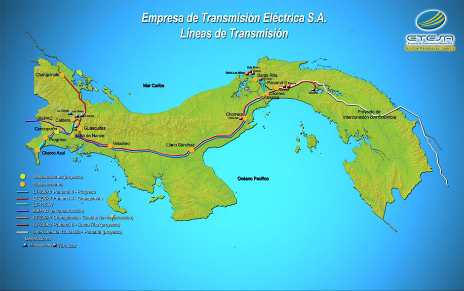 Proposed and Existing Panama National Electricity Grid