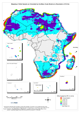 Wind Speeds at a Resolution of 50km africa
