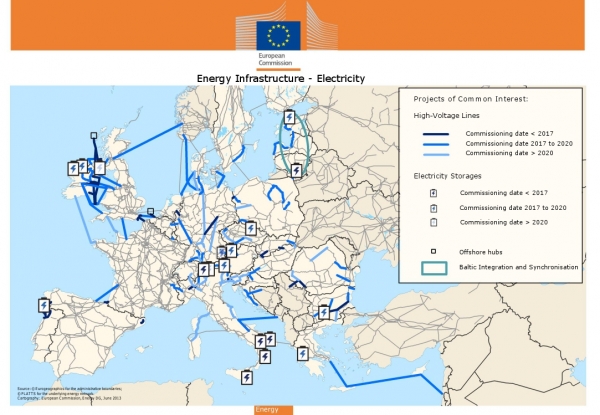 The 140 PCI electricity projects mapped. Source: European Commission, maps ©PLATTS/Eurogeographies.