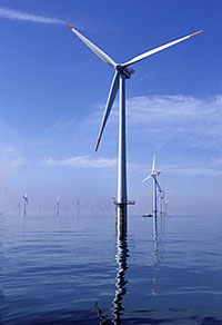 Wind turbines offshore, wind energy, renewable